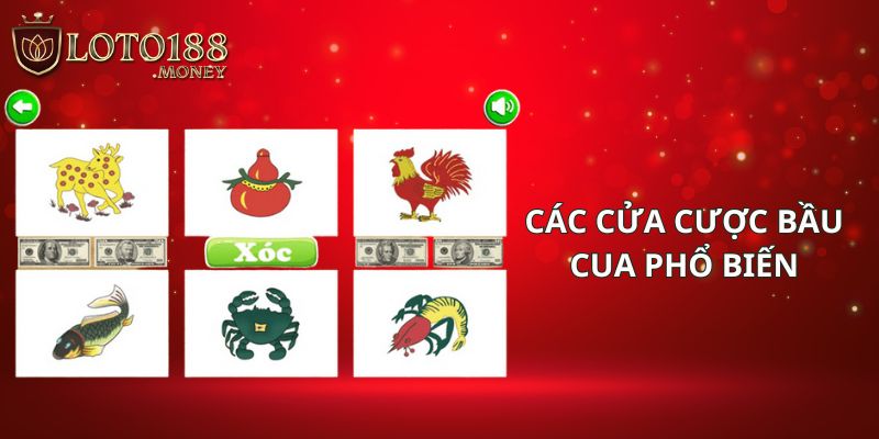 Cửa cược phổ biến khi chơi bầu cua trực tuyến